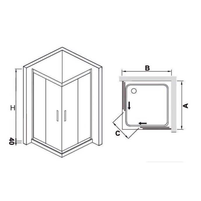 Душевой уголок Rgw Hotel 110x110 см  030631111-11 - 1