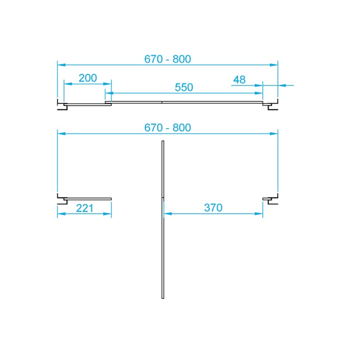 Душевая дверь  70*185 RGW PA-02 NEW Хром/Прозрачное/6 мм (67-80) (EasyClean) 41080207-11 - 1