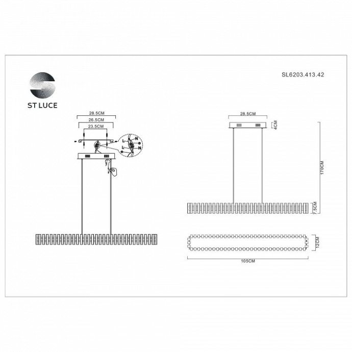 Подвесная люстра ST-Luce Estense SL6203.413.42 - 3