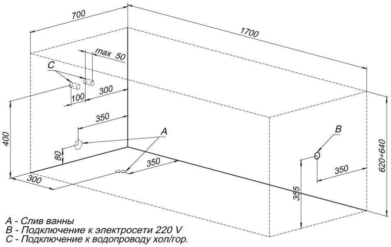 Акриловая ванна Aquanet Nord 170x70 242331 - 1