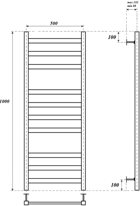 Полотенцесушитель электрический Point Меркурий 50х100 хром PN83150E - 1