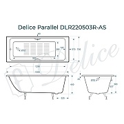 Чугунная ванна Delice Repos 150x70 DLR220507RB-AS с черными матовыми ручками с антискользящим покрытием - 7