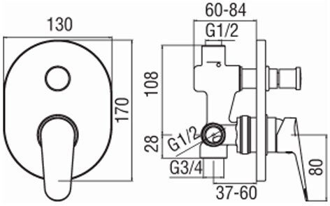 Смеситель для душа Nobili Blues  BS101100CR - 1