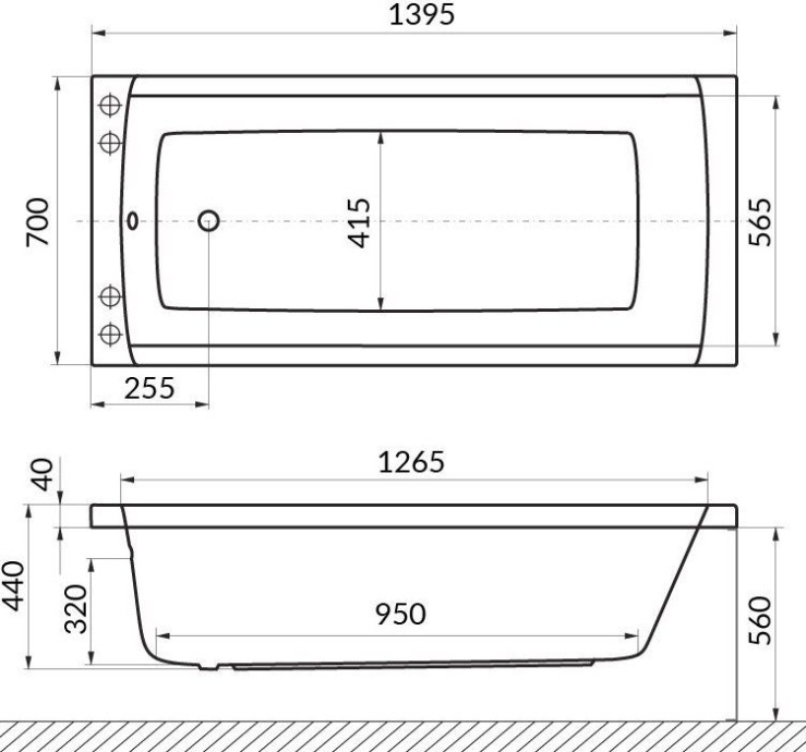 Акриловая ванна Excellent Aquaria 140x70 WAEX.AQU14WH - 1