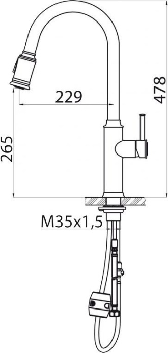 Смеситель BelBagno BB-LAM58-IN для кухонной мойки - 1