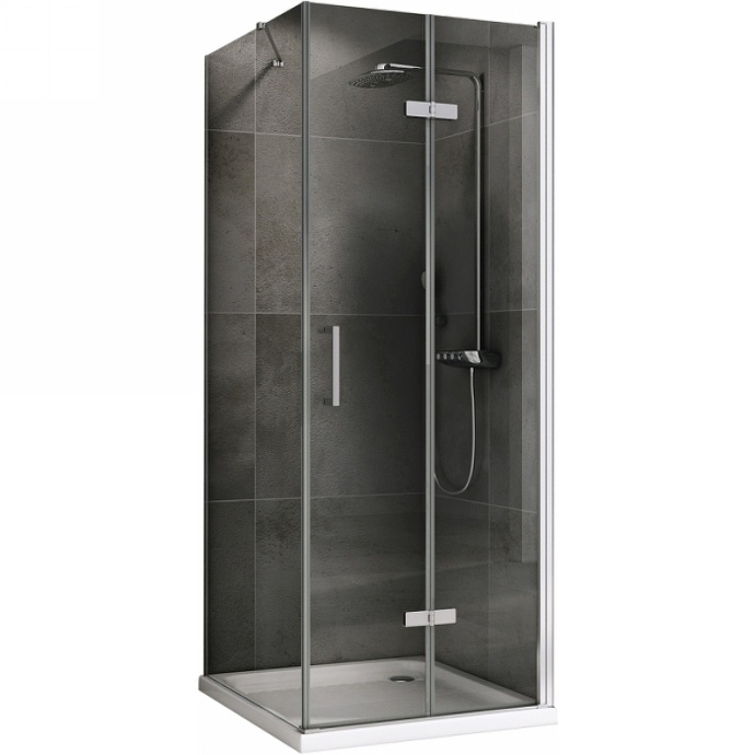 Душевой уголок Abber Zart 80x100 профиль хром стекло прозрачное AG08080P-S101 - 0