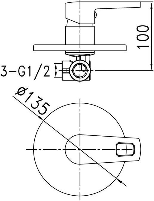 Встраиваемый смеситель с одним выходом, Runo, IDDIS, RUNSB00i66 - 1