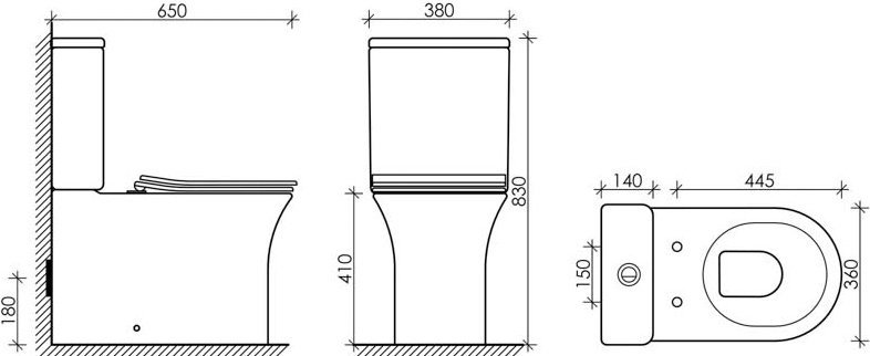 Чаша для унитаза-компакта Ceramica Nova Star CN1904-B - 1