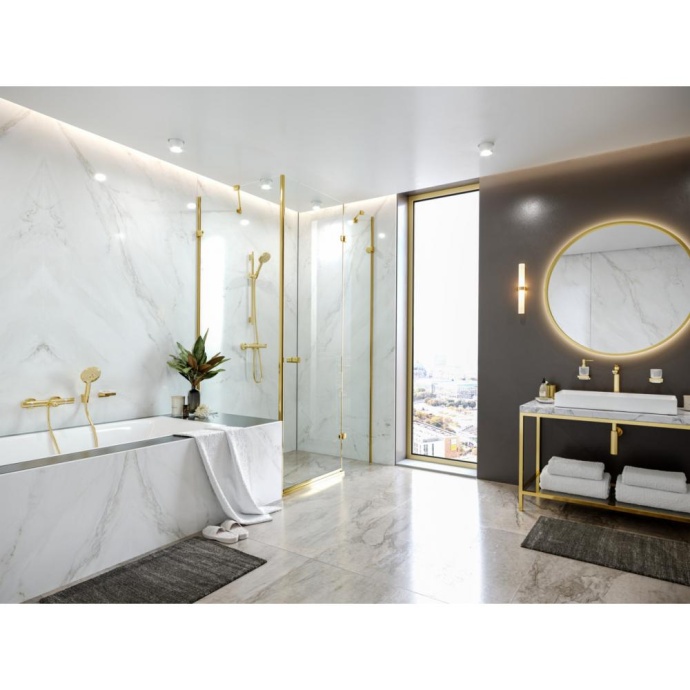 Смеситель для душа Hansgrohe Ecostat Comfort с термостатом полированное золото 13116990 - 2