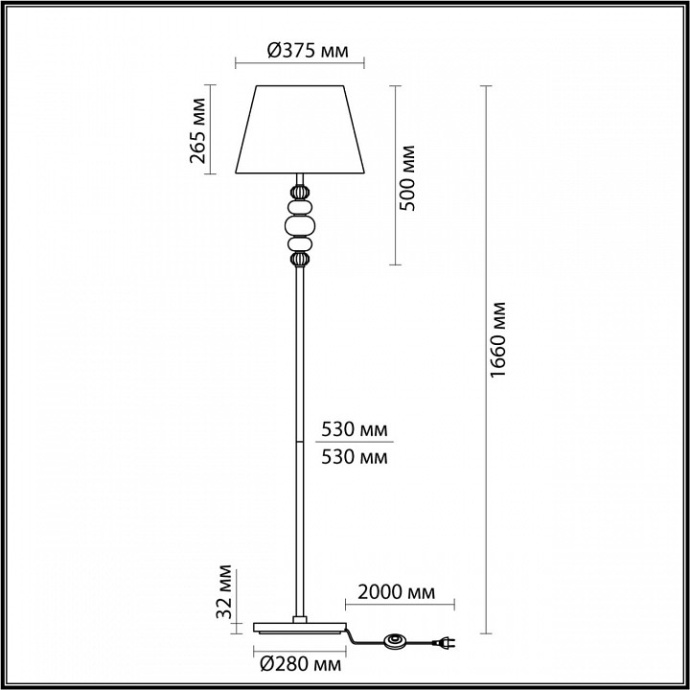 Торшер Odeon Light Exclusive Sochi 4896/1F - 3