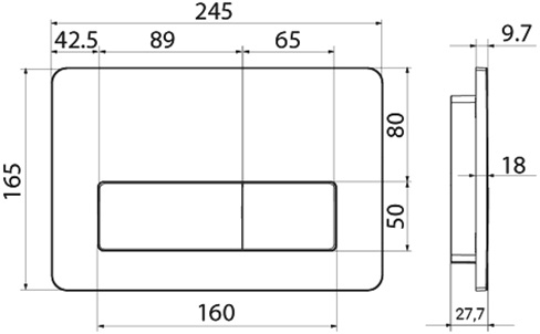 Кнопка смыва IDDIS Unifix хром матовый UNI80M0i77 - 2