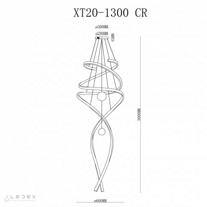 Подвесной светильник iLedex Axis XT20-1300 CR - 2