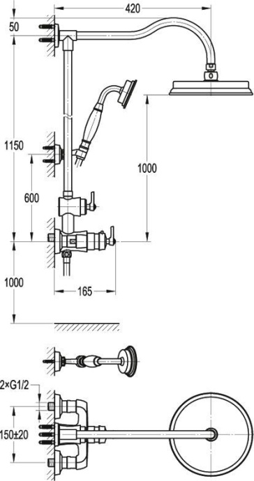 Душевая стойка Cezares Liberty F CD T 01 LIBERTY-F-CD-T-01 - 6