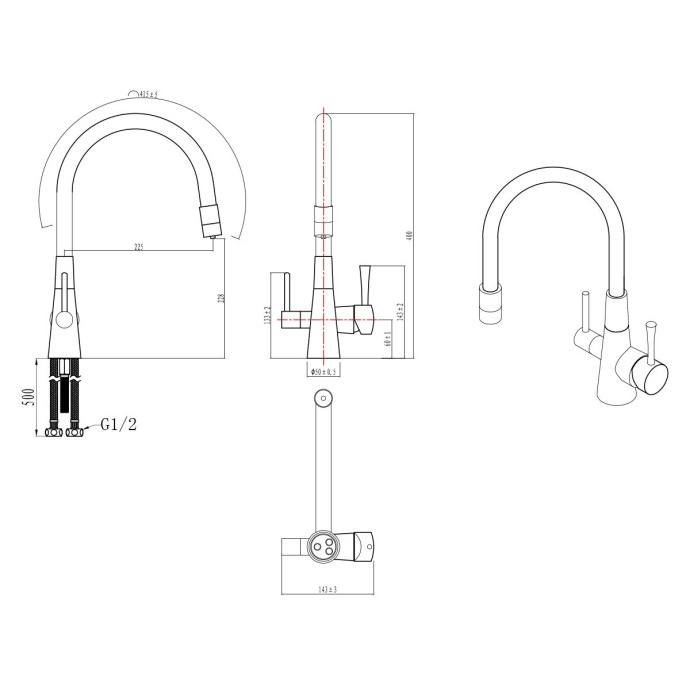 Смеситель Lemark Comfort для кухонной мойки LM3075C-Gray - 1