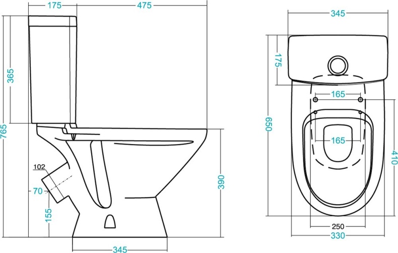 Унитаз-компакт Santek Лига 1WH302197 косой выпуск 1.WH30.2.197 - 3