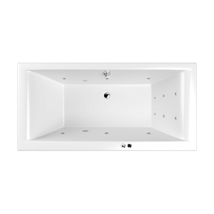 Акриловая ванна Whitecross Savia Duo 170х80 белая хром с гидромассажем 0103.170080.100.LINE.CR - 0