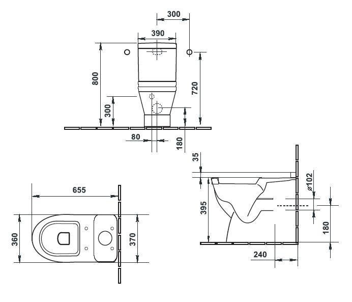 Чаша для напольного унитаза Duravit Starck 3 белый, без сиденья  0128090000 - 4