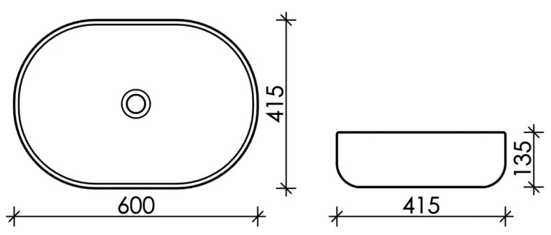 Раковина накладная Ceramica Nova Element 60х41.5 белая CN6047 - 4