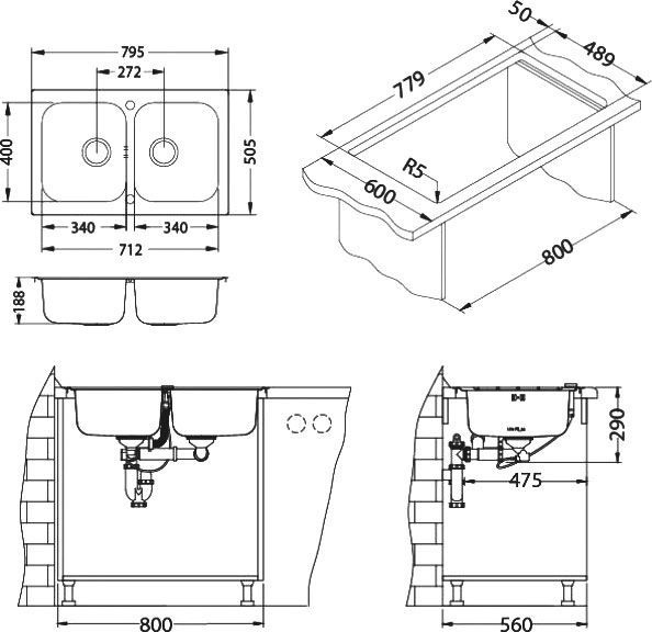 Мойка кухонная Alveus Line Maxim 90 1092002 - 3