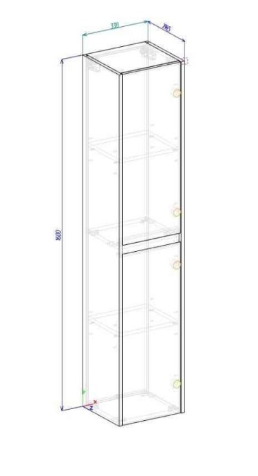 Шкаф-пенал BelBagno Kraft 33х160 R светлое дерево KRAFT-1600-2A-SC-RGB-R - 5
