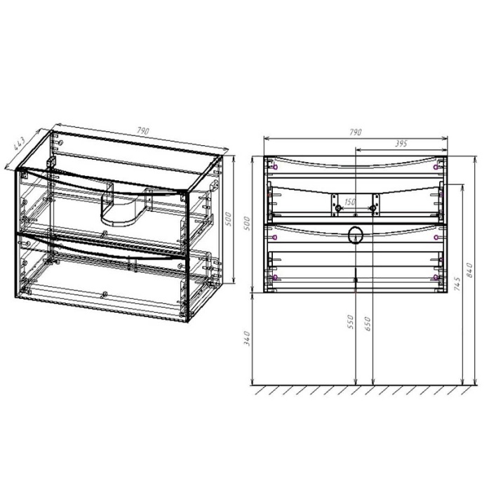 Тумба под раковину Vincea Mia 80 темное дерево VMC-2MA800RW - 2