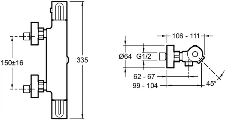 Термостат Jacob Delafon Metro для ванны с душем E24395-BL - 1