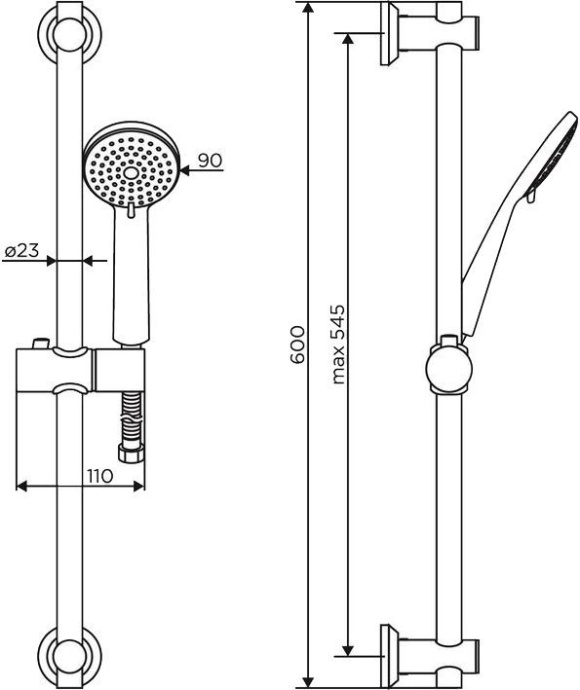 Душевой гарнитур Dorff Logic, нержавеющая сталь D0103000SS - 2