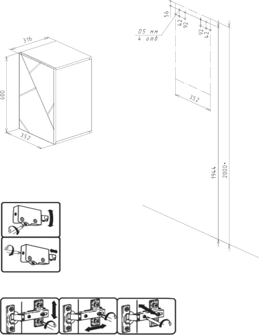 Шкаф Бриклаер Кристалл 60 софт графит 4627125414619 - 2