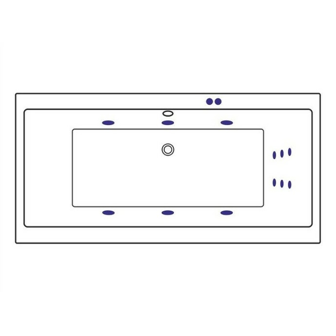 Акриловая ванна Excellent Pryzmat Slim 160x75 белая золото с гидромассажем WAEX.PRY16S.LINE.GL - 1