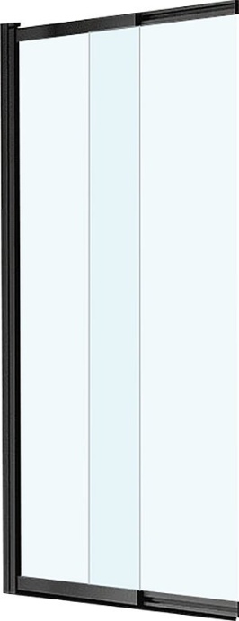 Шторка на ванну Vincea VSB-1E100CLB 100 см, профиль чёрный, стекло прозрачное - 1