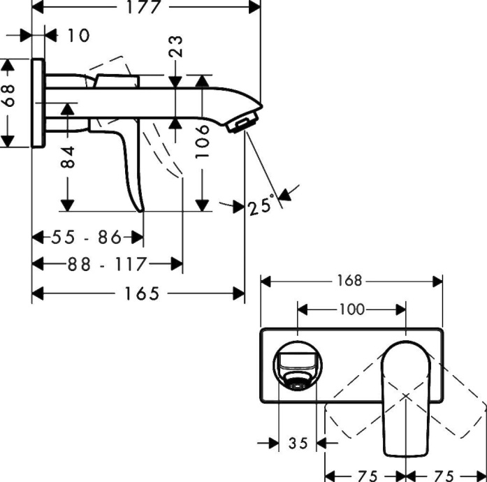 Смеситель Hansgrohe Metris 31085000 для раковины - 5