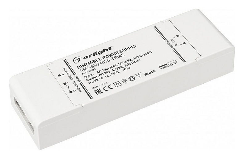 Блок питания Arlight ARV-SN24075-TRIAC 24V 75W IP20 3,125A 030935 - 0