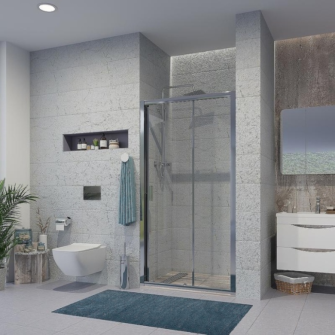 Душевая дверь Niagara Nova 100 NG-62-10A профиль Хром стекло прозрачное - 1