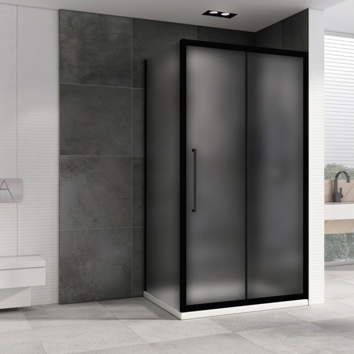 Душевой уголок Abber Schwarzer Diamant 120x100 профиль черный стекло матовое AG30120BMH-S100BM - 1