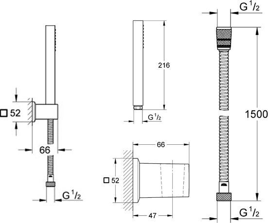 Душевой гарнитур Grohe Euphoria Cube Stick 27889000 - 2