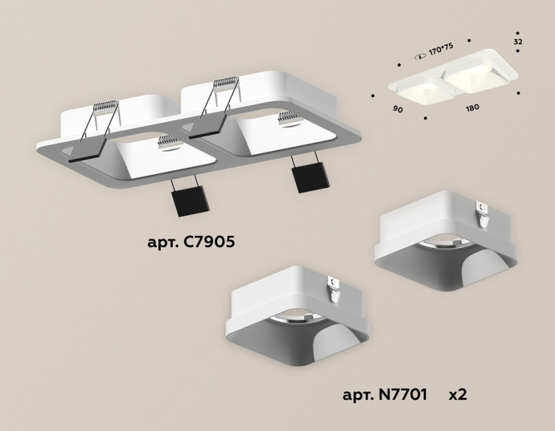 Встраиваемый светильник Ambrella Light XC XC7905001 - 1