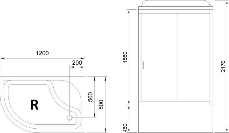 Душевая кабина Royal Bath 120х80 правая хром стекло матовое RB8120BK5-WC-CH-R - 4