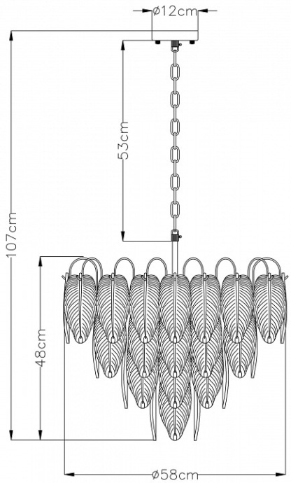 Подвесная люстра Arte Lamp Evie A4052LM-12SG - 2