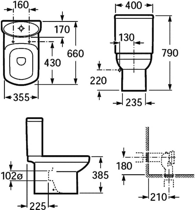 Чаша для унитаза-компакта Roca Dama Senso 342517000 - 11