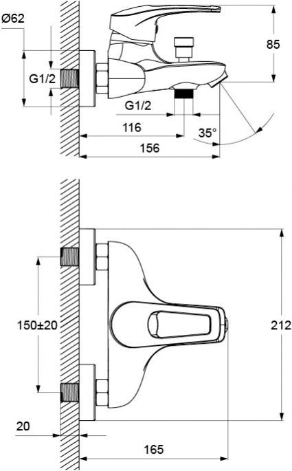 Смеситель для ванны Carlow Plus, IDDIS, CRPSB00i02WA - 4