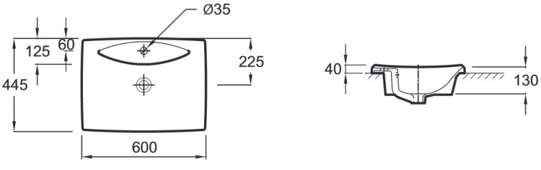 Раковина Jacob Delafon Escale E1289 60 см E1289-00 - 1