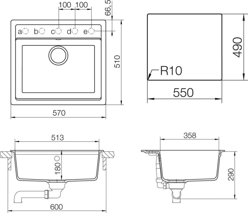 Мойка кухонная Schock Vero 60 (N-100) бронза 700082 - 1