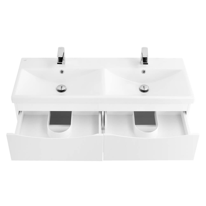 Тумба под раковину BelBagno Marino-Cer 120 с двумя чашами белый  MARINO-CER-1200-4C-SO-2-BL-P - 5
