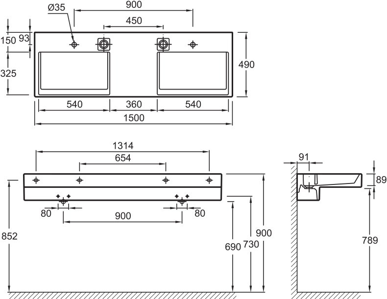 Мебель для ванной Jacob Delafon Terrace 150 белый лак - 7