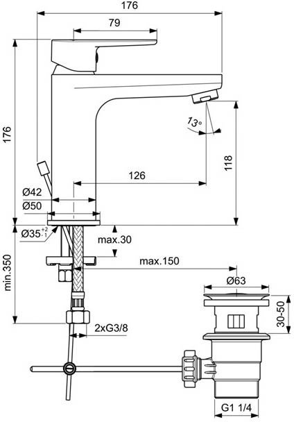 Смеситель для раковины Ideal Standard Cerafine хром BC496AA - 1