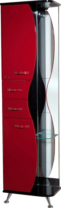 Шкаф-пенал Bellezza Рио 50 L красный с черным 4623606022212 - 1