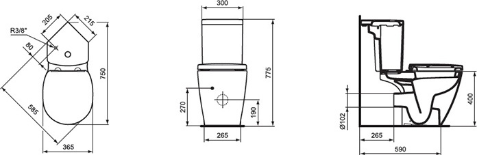 Унитаз-компакт Ideal Standard Connect Space E119501 угловой - 4