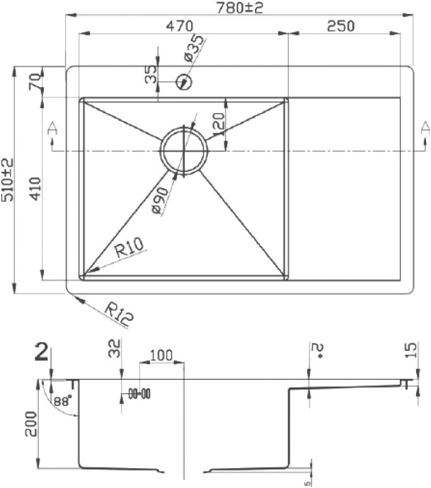 Мойка кухонная Zorg Light ZL R 780510-L - 1