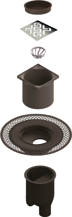 Душевой трап Berges Wasserhaus Platz Antik 15 см 092061 - 4