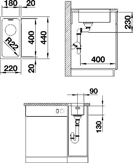 Металлическая мойка Blanco Andano  522952 - 2